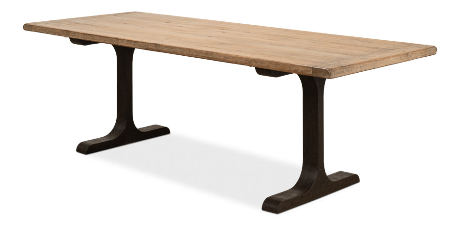 Decan Dining Table With Iron Base-Dining Tables-Sarreid-LOOMLAN