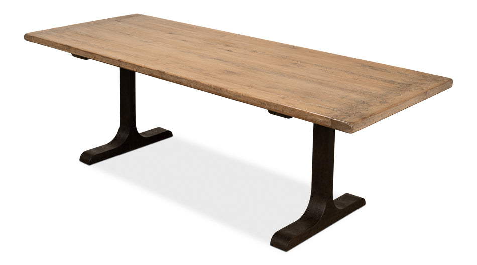 Decan Dining Table With Iron Base-Dining Tables-Sarreid-LOOMLAN