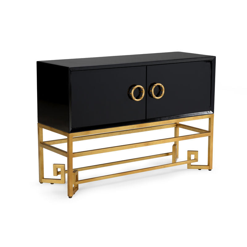 Decker Metal Based Black Cabinet-Accent Cabinets-Chelsea House-LOOMLAN