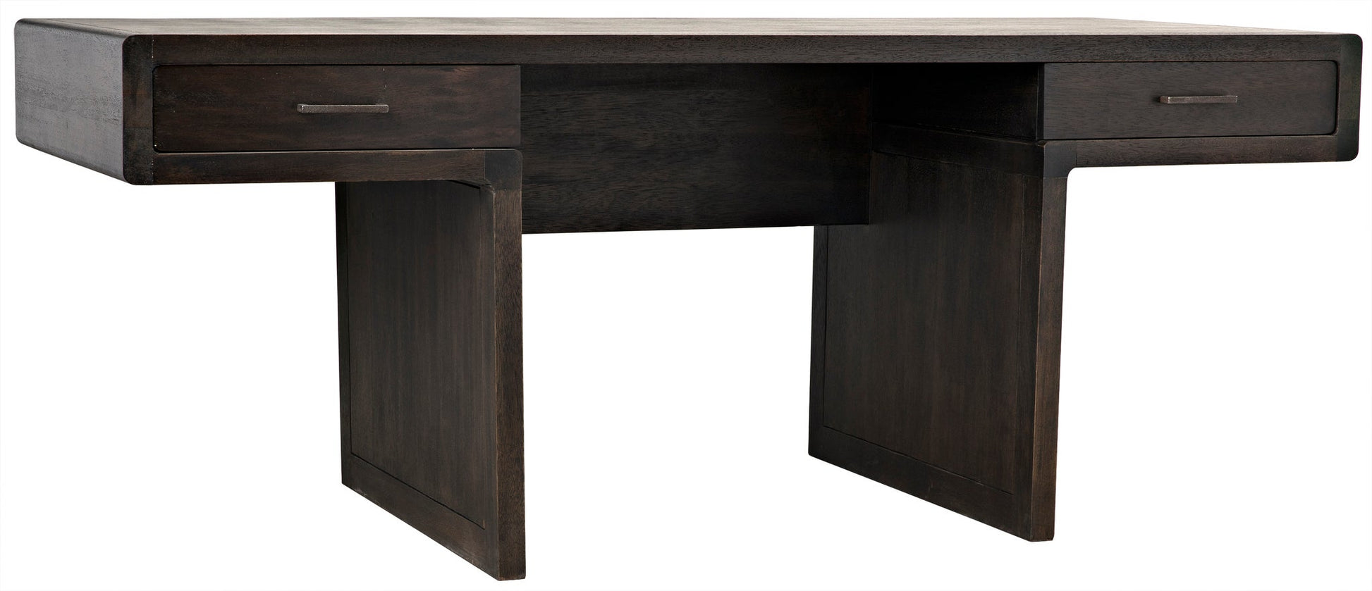 Degas Desk, Ebony Walnut Wood Desk With Drawers-Home Office Desks-Noir-Sideboards and Things