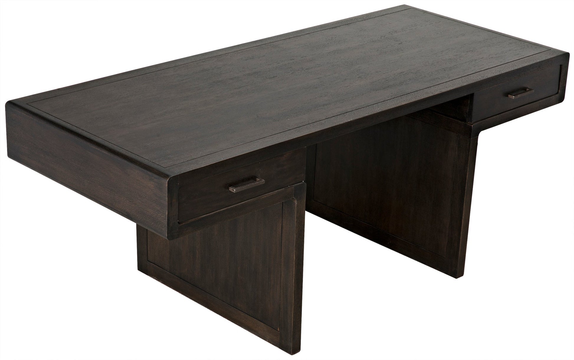 Degas Desk, Ebony Walnut Wood Desk With Drawers-Home Office Desks-Noir-Sideboards and Things