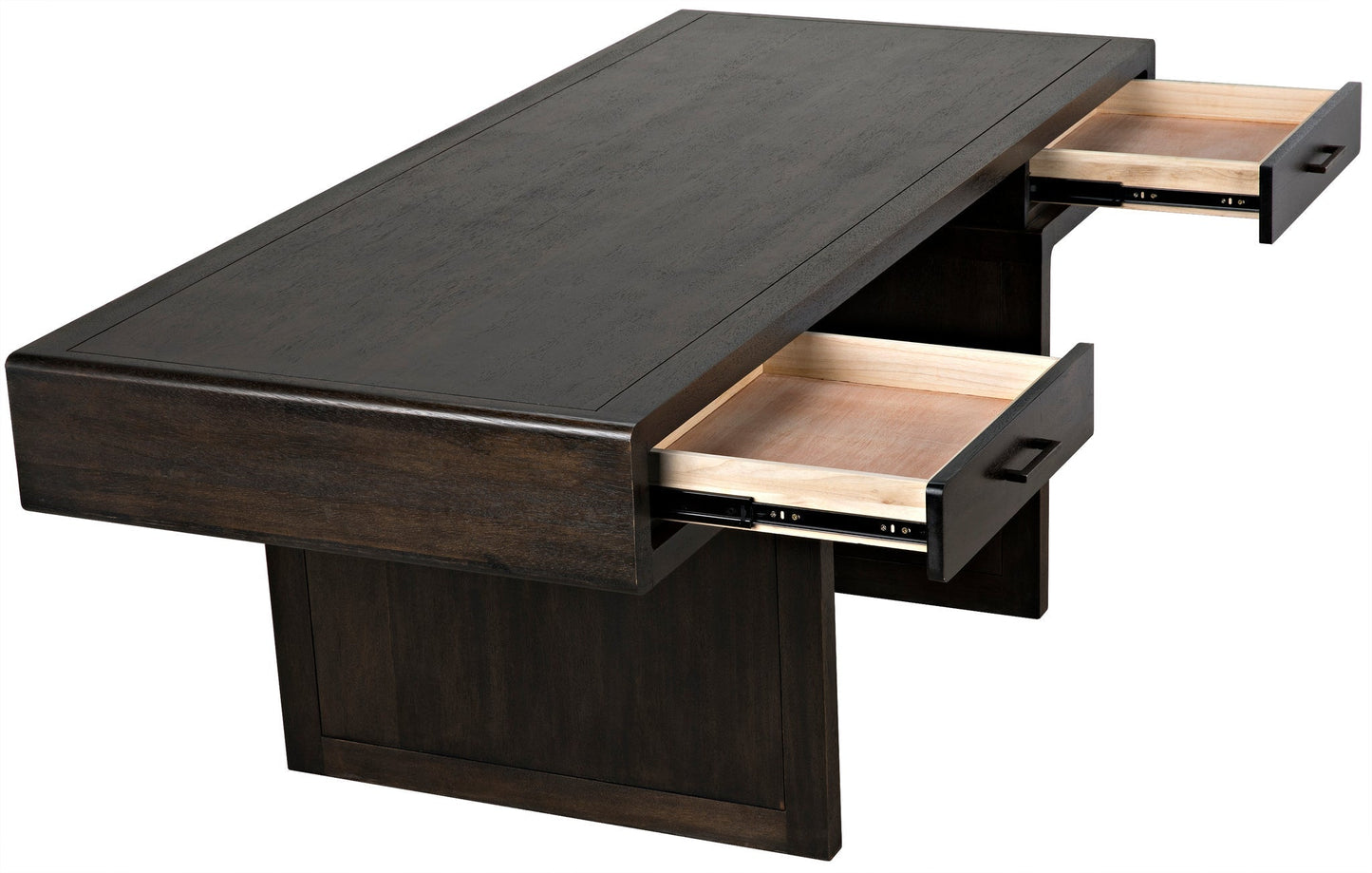 Degas Desk, Ebony Walnut Wood Desk With Drawers-Home Office Desks-Noir-Sideboards and Things