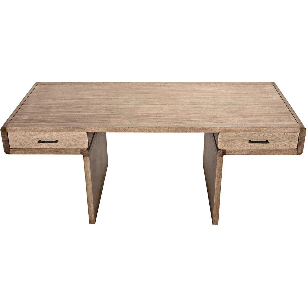 Degas Desk, Washed Walnut Wood Desk Drawers