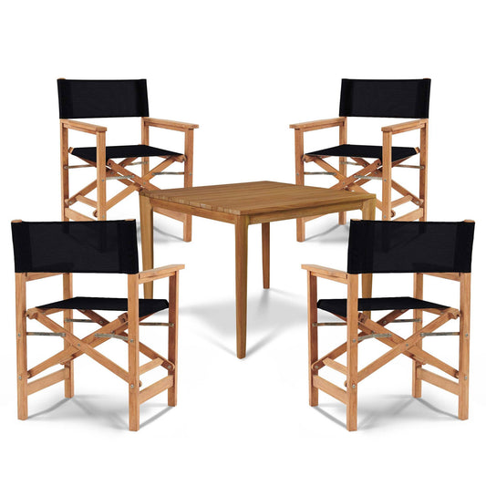 HiTeak Del Ray 5-Piece Square Teak Outdoor Dining Set