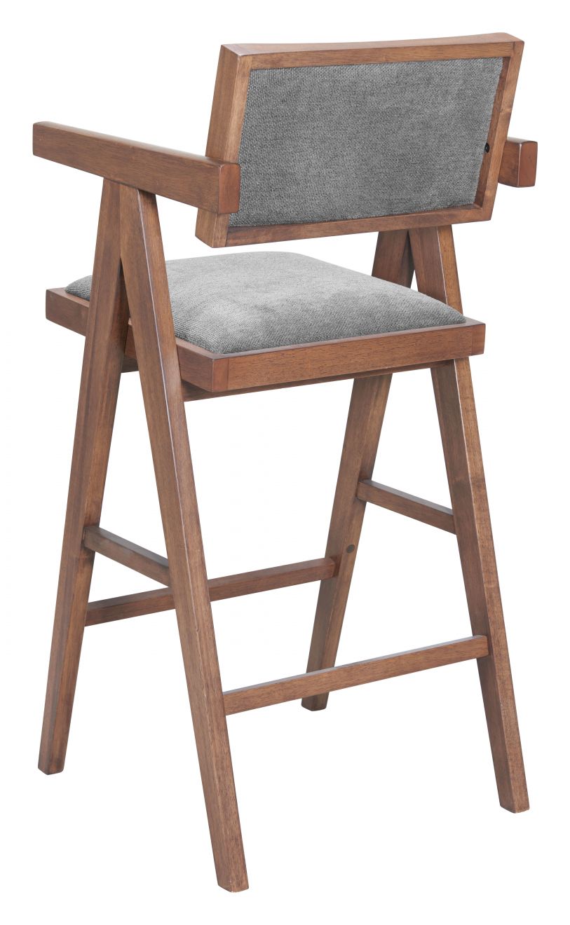 Zuo Modern Delhi Grey Fabric Barstool 2PC