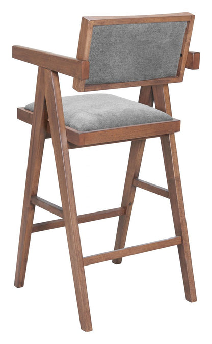 Zuo Modern Delhi Grey Fabric Barstool 2PC