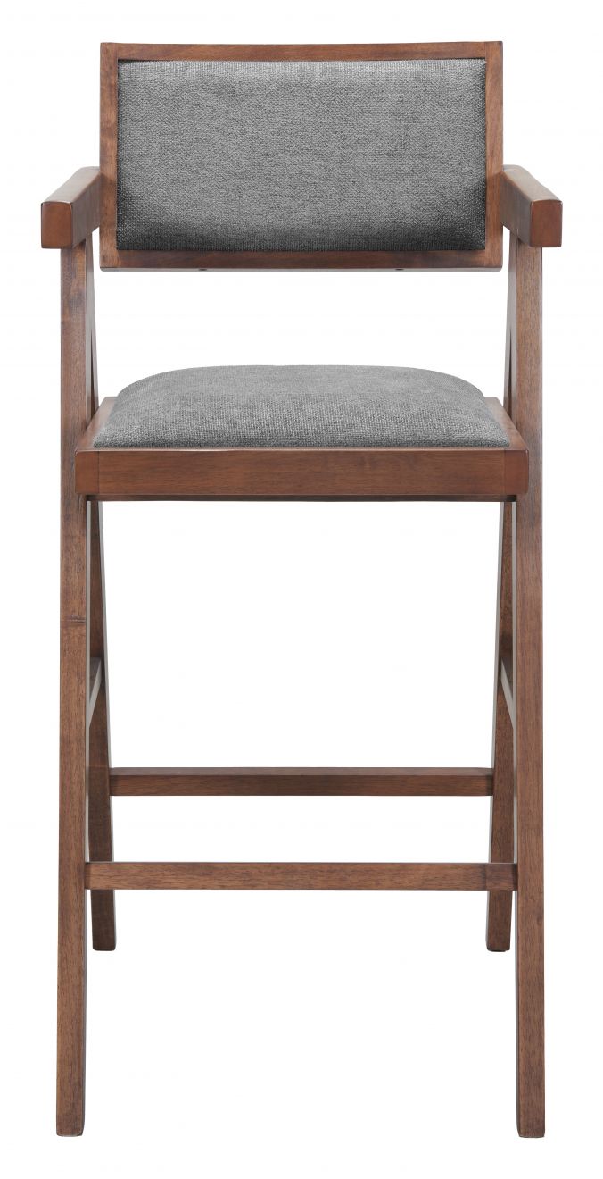 Zuo Modern Delhi Grey Fabric Barstool 2PC