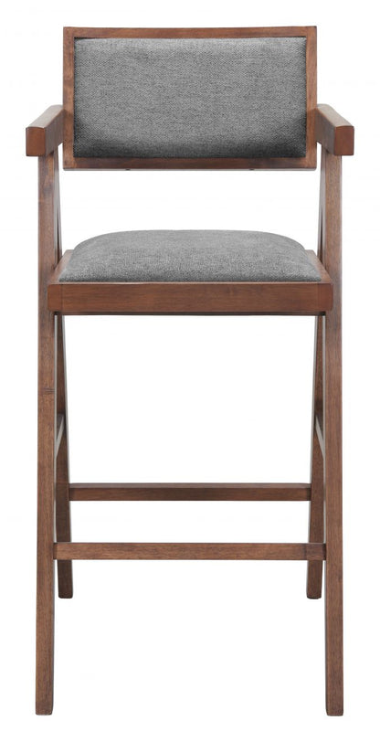 Zuo Modern Delhi Grey Fabric Barstool 2PC