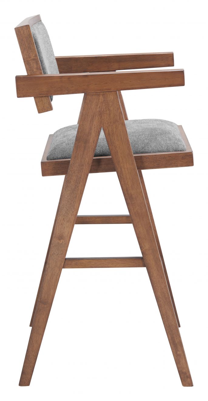 Zuo Modern Delhi Grey Fabric Barstool 2PC