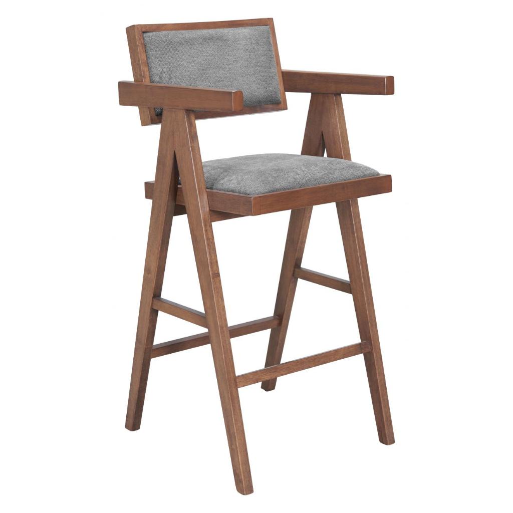 Zuo Modern Delhi Grey Fabric Barstool 2PC