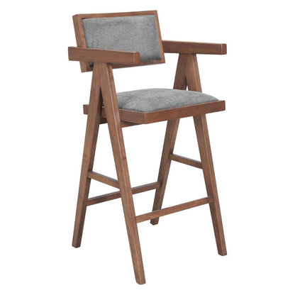 Zuo Modern Delhi Grey Fabric Barstool 2PC