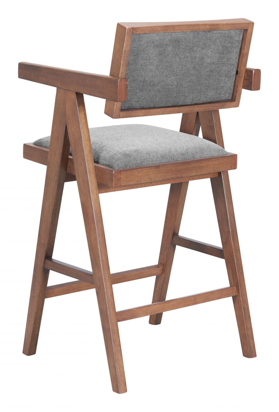 Zuo Modern Delhi Grey Fabric Counter Stool 2PC