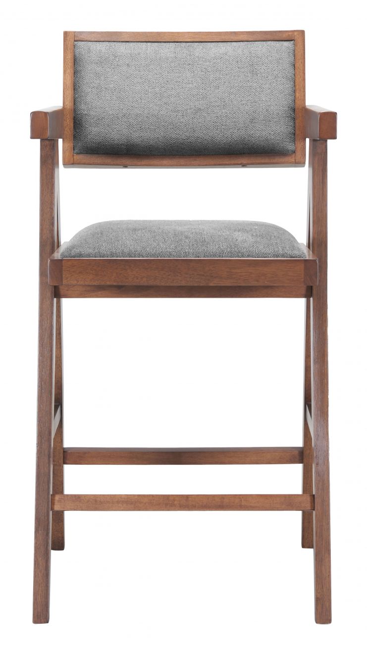 Zuo Modern Delhi Grey Fabric Counter Stool 2PC