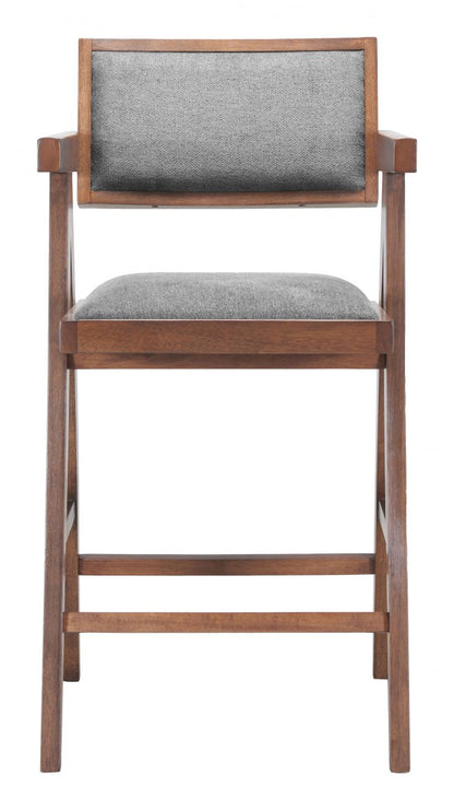 Zuo Modern Delhi Grey Fabric Counter Stool 2PC