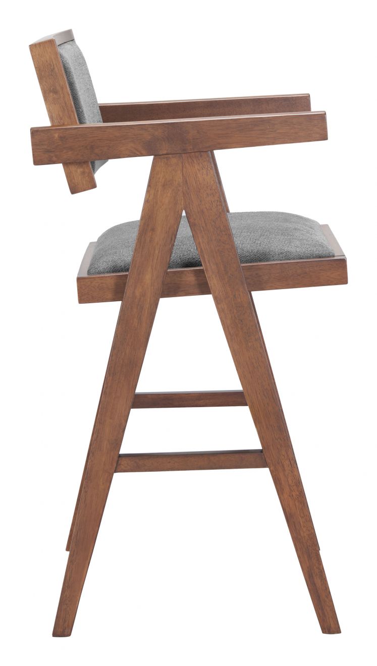 Zuo Modern Delhi Grey Fabric Counter Stool 2PC