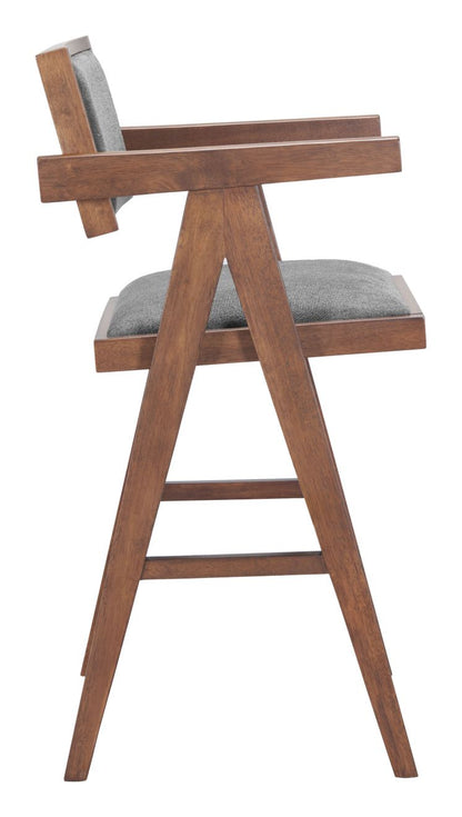 Zuo Modern Delhi Grey Fabric Counter Stool 2PC