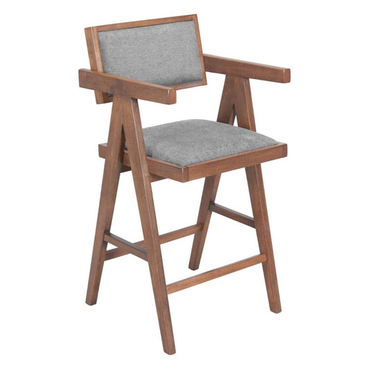 Zuo Modern Delhi Grey Fabric Counter Stool 2PC