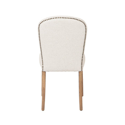 LH Home Delilah Beige Fabric Armless Dining Chair (Set of 2)