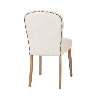 LH Home Delilah Beige Fabric Armless Dining Chair (Set of 2)