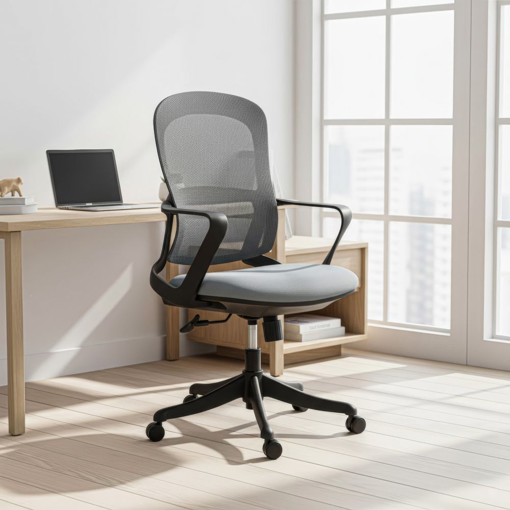 Zuo Modern Delo Grey Mesh Fabric Office Chair