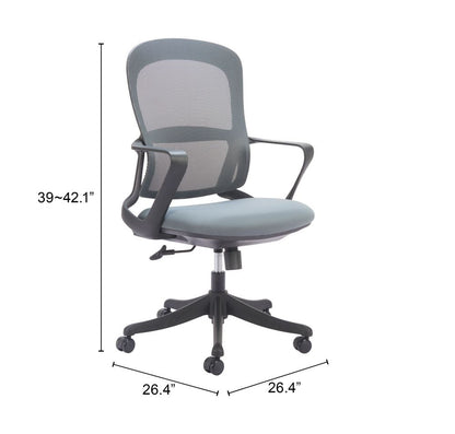 Zuo Modern Delo Grey Mesh Fabric Office Chair