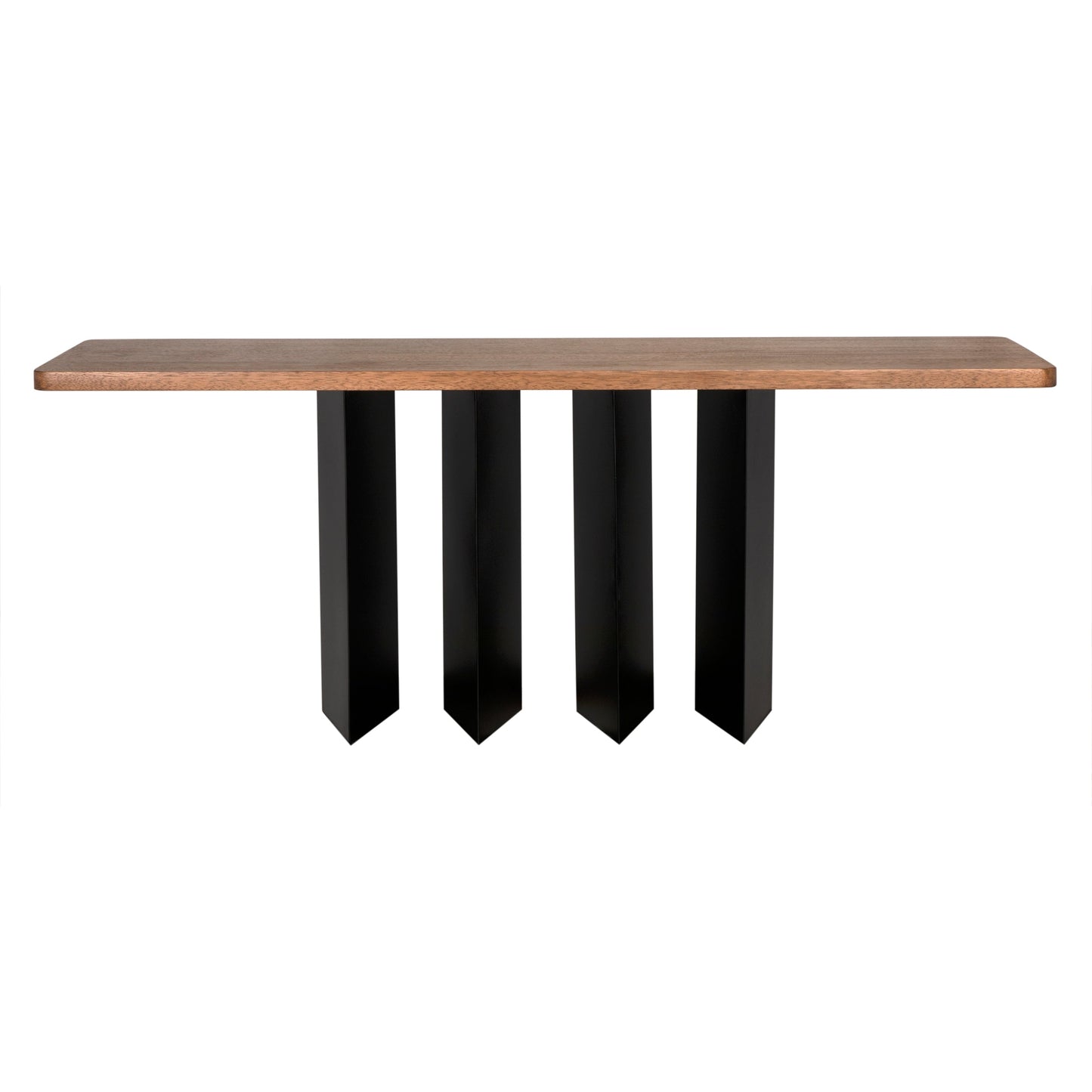 Delta Wood and Steel Rectangle Console Table-Console Tables-Noir-Sideboards and Things