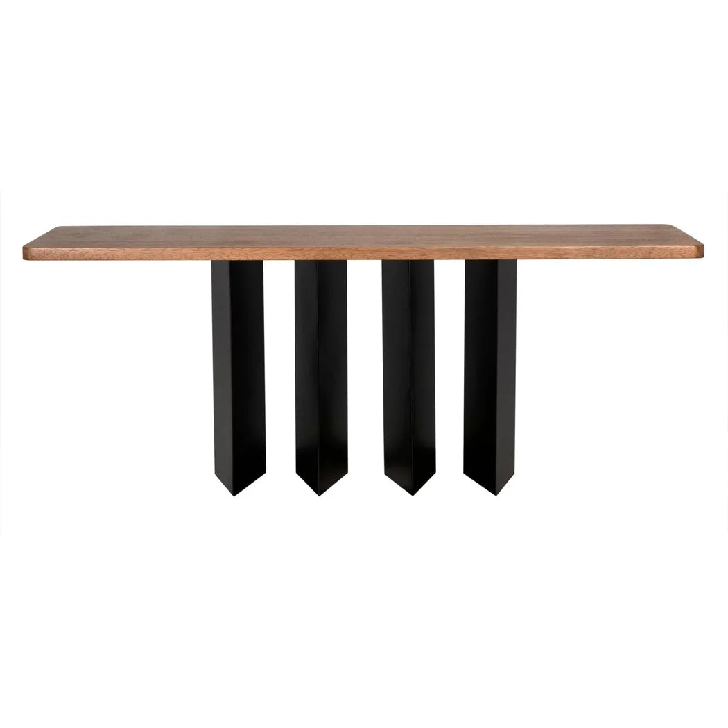 Noir Delta Wood and Steel Rectangle Console Table