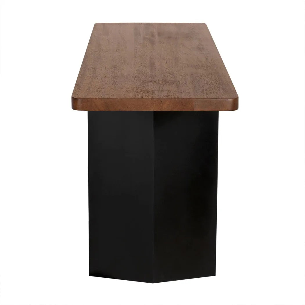 Noir Delta Wood and Steel Rectangle Console Table