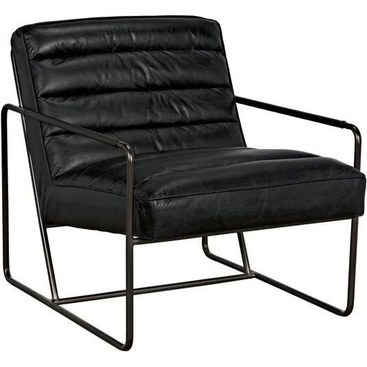 Noir Demeter Chair, Metal and Leather