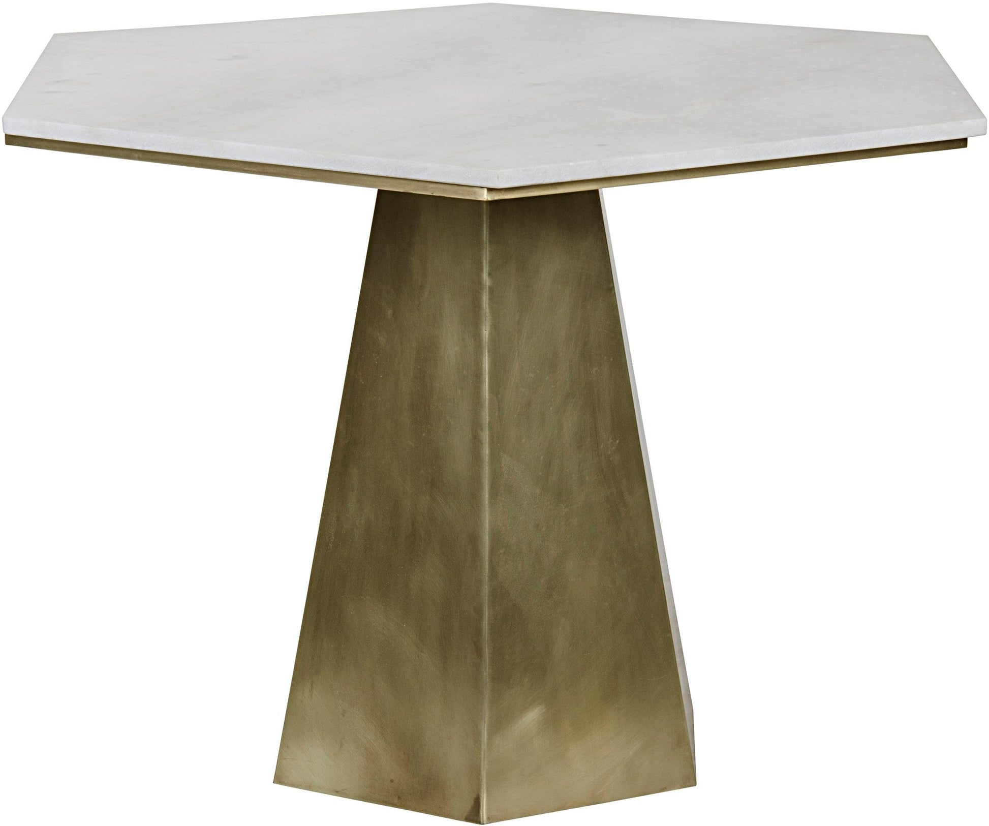 Demetria Steel and Marble Geometric Dining Table-Dining Tables-Noir-Sideboards and Things