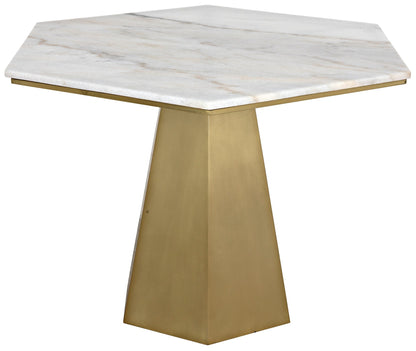 Demetria Steel and Marble Geometric Dining Table-Dining Tables-Noir-Sideboards and Things