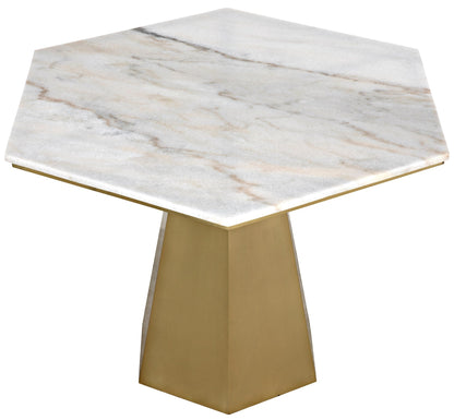 Demetria Steel and Marble Geometric Dining Table-Dining Tables-Noir-Sideboards and Things