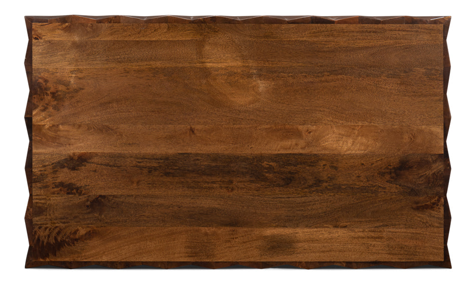 Denali Rectangle Cocktail Coffee Table Block Solid Wood-Coffee Tables-Sarreid-LOOMLAN