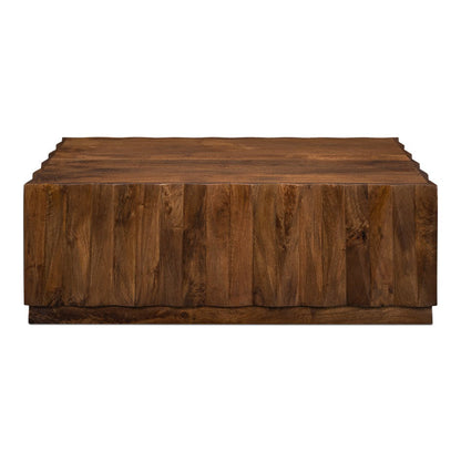 Denali Rectangle Cocktail Coffee Table Block Solid Wood-Coffee Tables-Sarreid-LOOMLAN