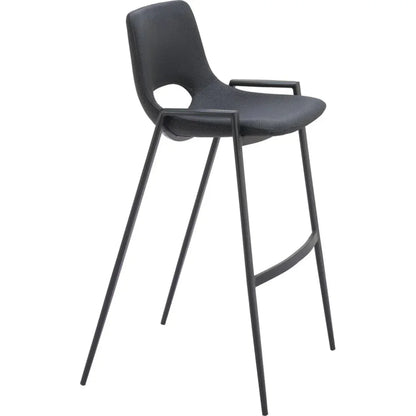 Desi Barstool (Set of 2) Black - LOOMLAN - Zuo Modern - Bar Stools