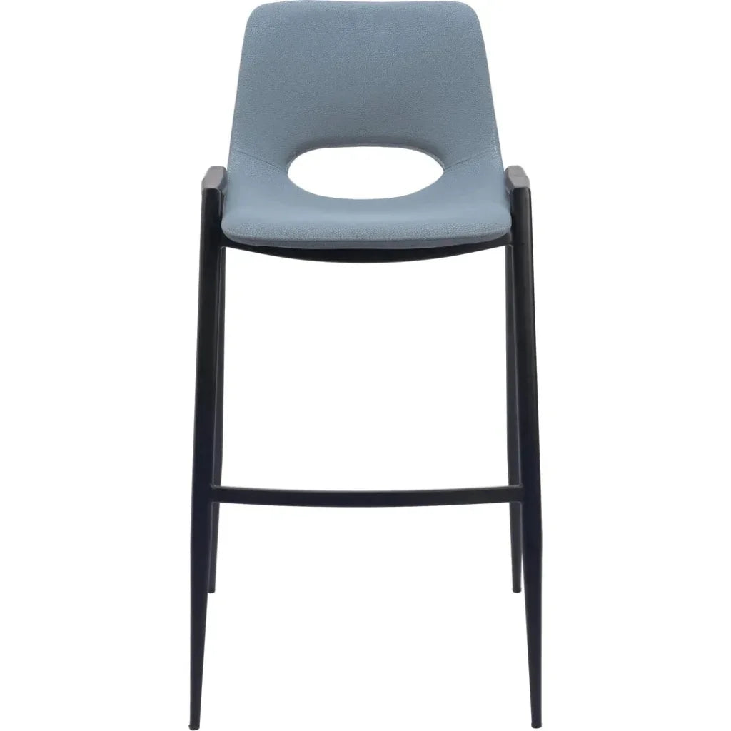 Desi Barstool (Set of 2) Blue - LOOMLAN - Zuo Modern - Bar Stools