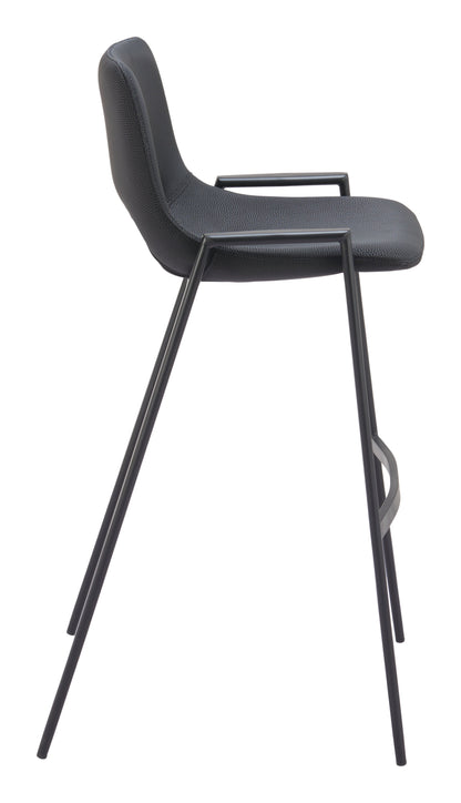 Desi Barstool (Set of 2) Black-Bar Stools-Zuo Modern-LOOMLAN