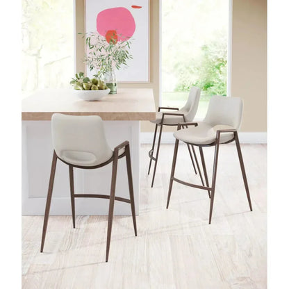 Desi Counter Chair (Set of 2) Beige - LOOMLAN - Zuo Modern - Counter Stools