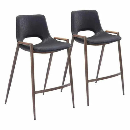 Desi Counter Chair (Set of 2) Black - LOOMLAN - Zuo Modern - Counter Stools