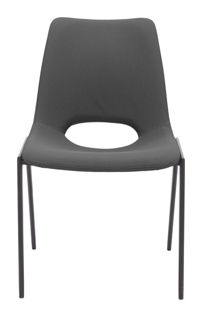 Zuo Modern Desi Faux Leather Armless Dining Chair 2PC