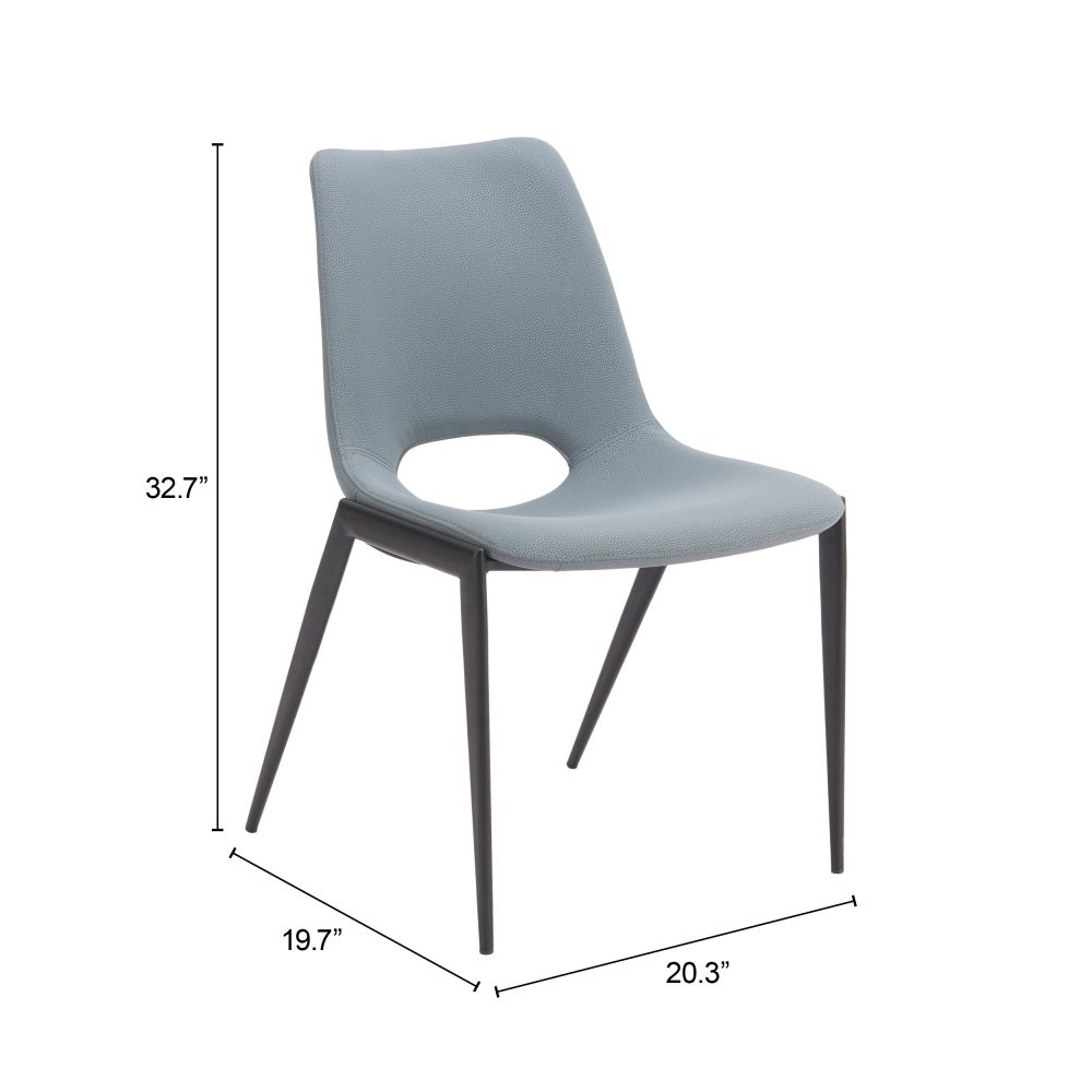 Zuo Modern Desi Faux Leather Armless Dining Chair 2PC