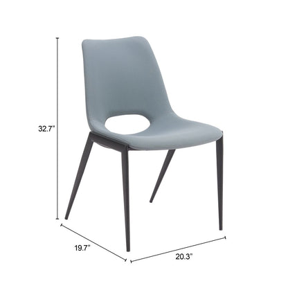 Zuo Modern Desi Faux Leather Armless Dining Chair 2PC