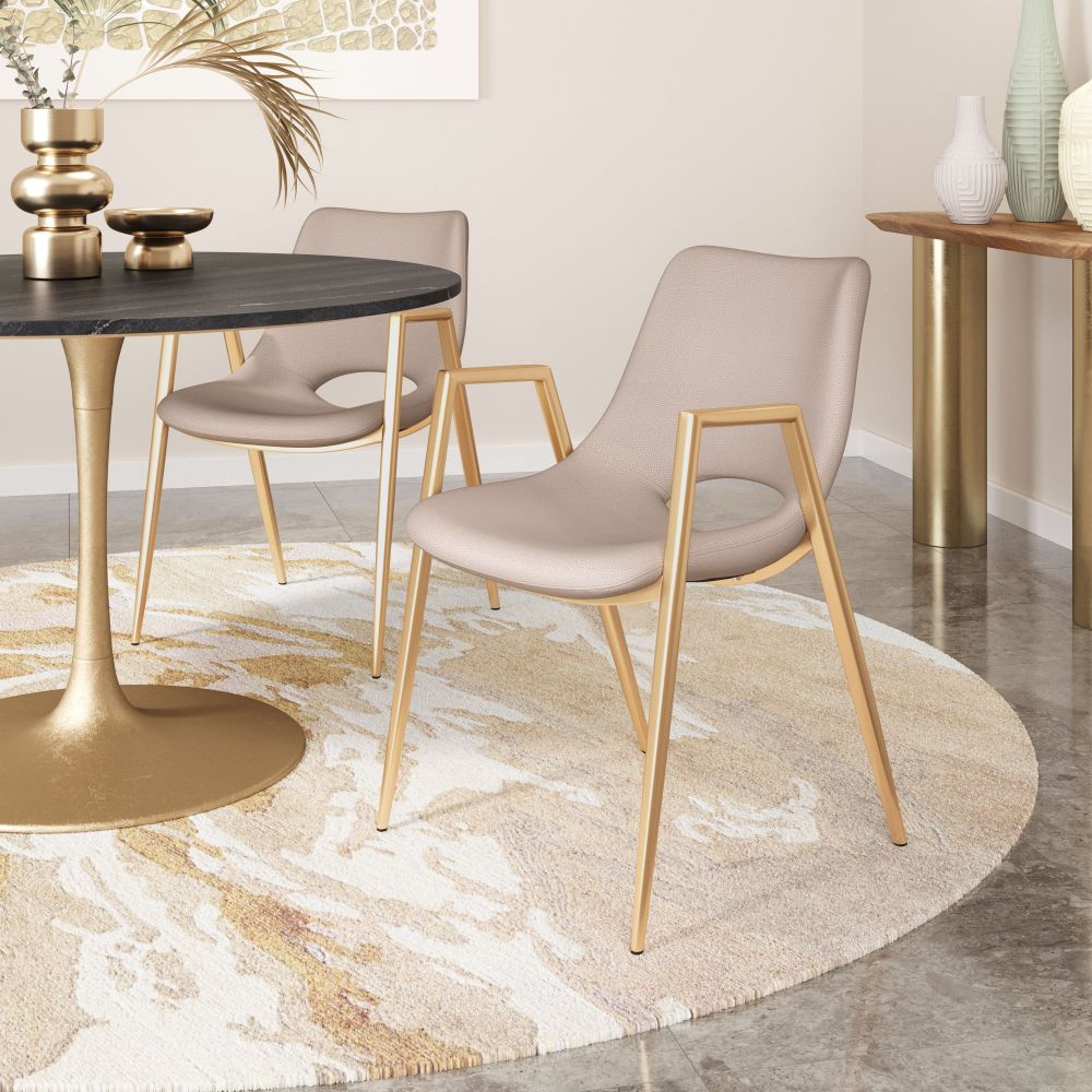 Zuo Modern Desi Faux Leather Dining Chair 2PC