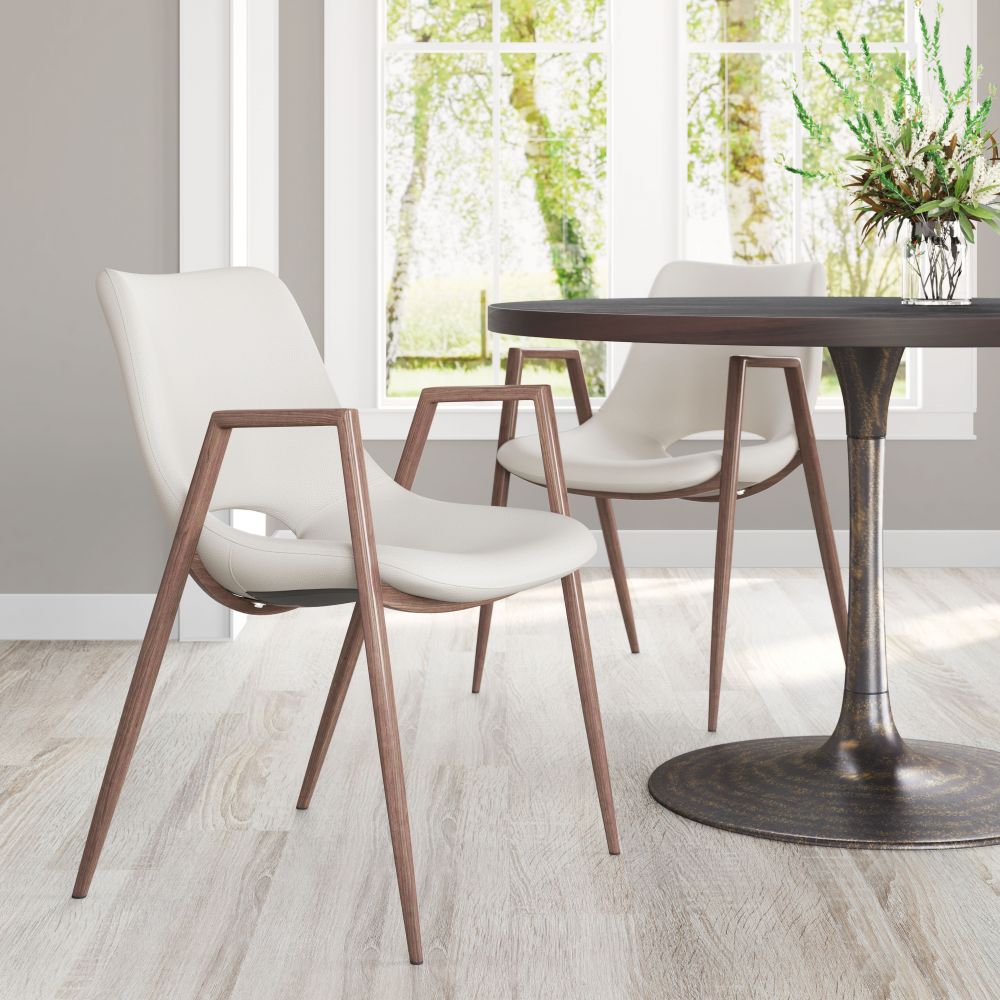 Zuo Modern Desi Faux Leather Dining Chair 2PC