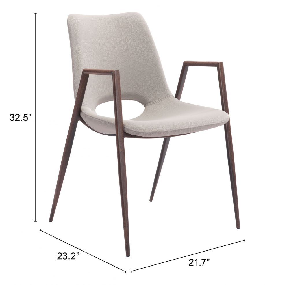 Zuo Modern Desi Faux Leather Dining Chair 2PC