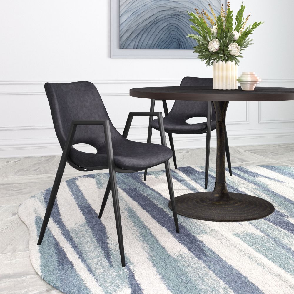 Zuo Modern Desi Faux Leather Dining Chair 2PC