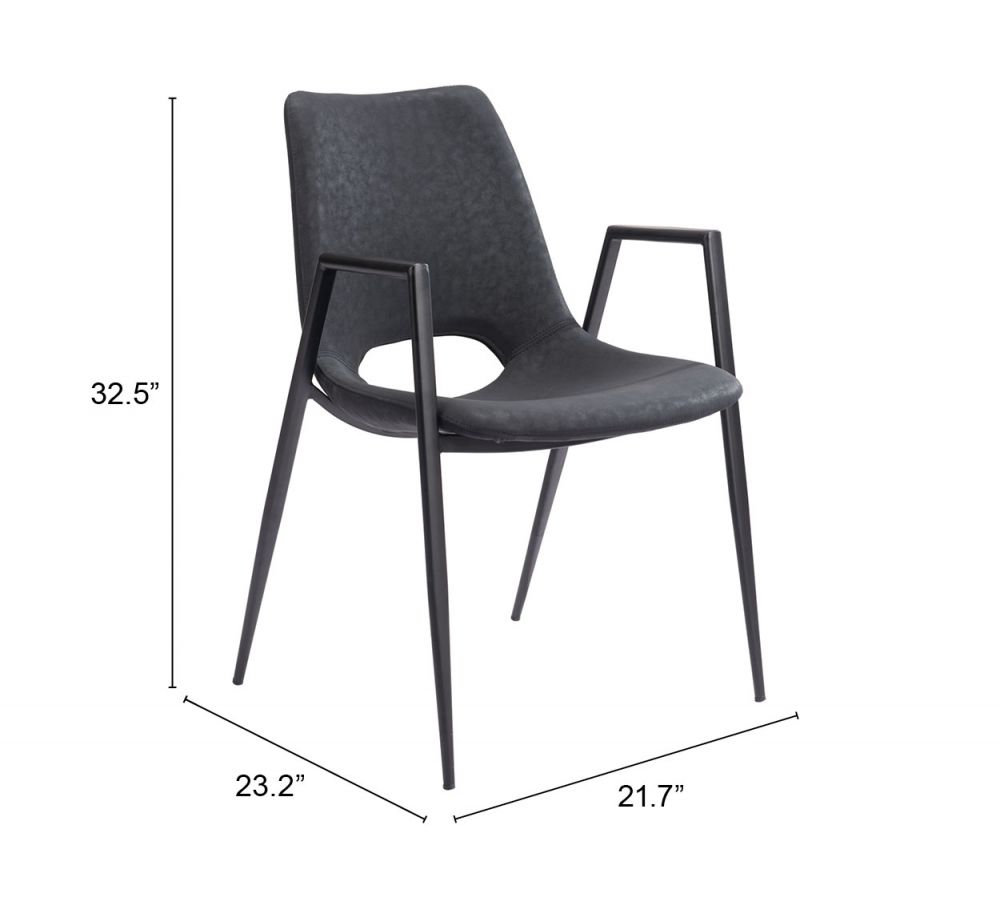 Zuo Modern Desi Faux Leather Dining Chair 2PC