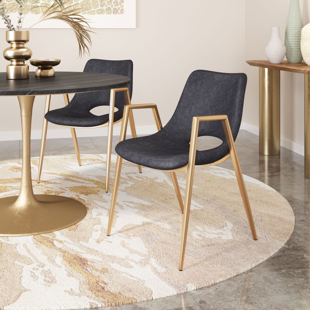 Zuo Modern Desi Faux Leather Dining Chair 2PC