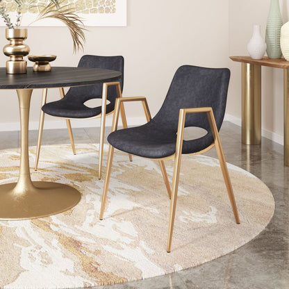 Zuo Modern Desi Faux Leather Dining Chair 2PC