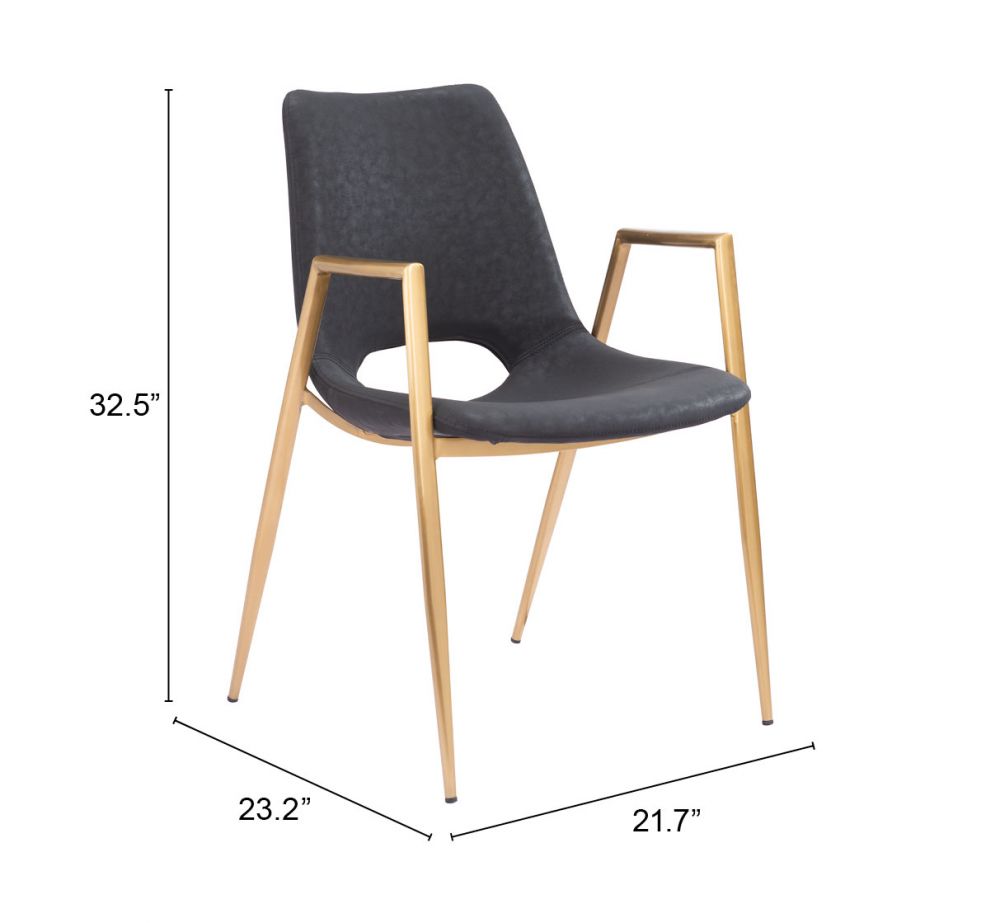 Zuo Modern Desi Faux Leather Dining Chair 2PC
